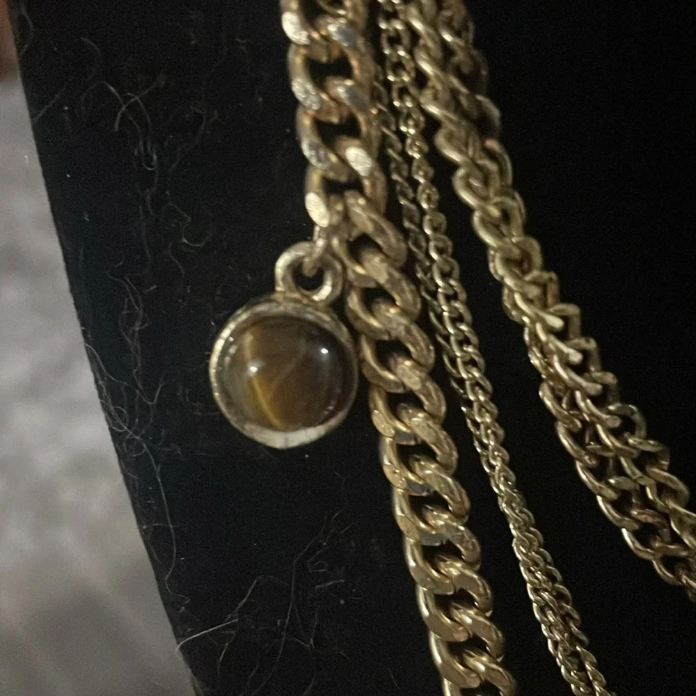 Vintage multi stone multi stran necklace